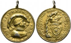 Württemberg. Österreichische Besetzung 1520-1534. Altvergoldete Silbermedaille 1526 von Matthes Gebel, auf den Patrizier Christoph Fürer von Haimendor...