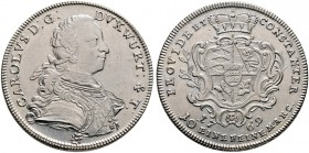 Württemberg. Karl Eugen 1744-1793. Konventionstaler 1769. KR 370.1, Ebner 197, Dav. 2866A. 
Revers minimal justiert, sehr schön-vorzüglich
Erworben vo...