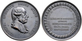 Württemberg. Karl Eugen 1744-1793. Dunkel getönte Bronzemedaille 1828 von F. Putinati, auf seinen 100. Geburtstag. Brustbild nach rechts / Schrift im ...