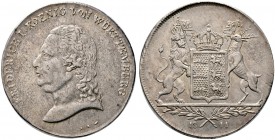 Württemberg. Friedrich II./I. 1797-1806-1816. Kronentaler 1811. Großer Kopf mit langen Haaren nach links. KR 30, AKS 36, J. 24, Thun 425, 
Kahnt 576. ...