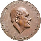 Breker, Arno (1900-1991). Einseitige Bronzegussmedaille 1956 unsigniert, auf den 60. Geburtstag von Dr. Carl Underberg (1896-1972, Inhaber der gleichn...
