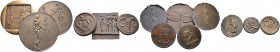 Eiber, Reinhard (1953-). Sammlung von 14 einseitigen Bronzegussmedaillen o.J. (1980-1992) von 37 bis 100 mm mit verschie­denen Motiven (Libelle, Widde...