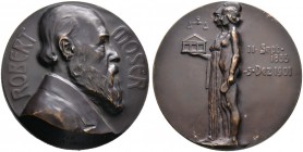 Kiefer, Oskar Alexander (1874-1938). Dunkel getönte Bronzemedaille 1905. Auf den Schweizer Architekten des Historismus Robert Moser 
(* 11. September ...