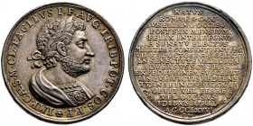 Wermuth, Christian (1661-1739). Silberne Suitenmedaille o.J. auf den römischen Kaiser Tacitus (275-276). Dessen belorbeertes Brustbild im reich verzie...