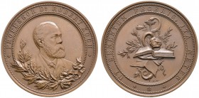 Personenmedaillen und -plaketten von Mayer und Wilhelm, Stuttgart. Bronzemedaille o.J. (1890) auf Prof.Dr. Robert Koch (1843-1910, Mediziner, Entdecke...