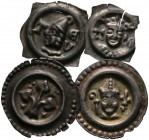 Altdeutschland. 4 Stücke: MITTELALTER. KONSTANZ, Brakteat 1295-1335 (CC 45); LINDAU, Brakteat nach 1295 (CC 97.2); TIENGEN-Herren von Krenkingen, Vier...
