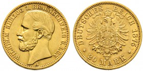 Reichsgoldmünzen. BRAUNSCHWEIG. Wilhelm 1831-1884. 20 Mark 1875 A. J. 203. selten, vorzüglich