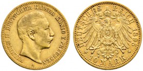 Reichsgoldmünzen. Wilhelm II. 1888-1918. 10 Mark 1895 A. J. 251. seltener Jahrgang, sehr schön-vorzüglich