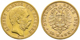 Reichsgoldmünzen. SACHSEN. Albert 1873-1902. 10 Mark 1879 E. J. 261. gutes sehr schön