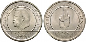 Weimarer Republik. 5 Reichsmark 1929 A. Schwurhand. J. 341. vorzüglich-Stempelglanz