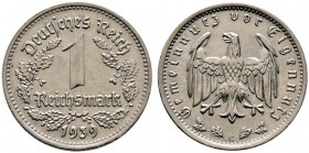 Drittes Reich. 1 Reichsmark 1939 G. J. 354. das seltenste Stück dieser Serie, minimale Kratzer, vorzüglich