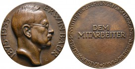 Drittes Reich. Bronzegussmedaille o.J. (ab 1933) von Ernst Gorsemann. Prämie "Dem Mitarbeiter" des Kaiser- Wilhelm-Instituts in Müncheberg für Züchtun...
