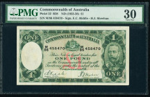 Australia 1 Pound 1933 - 1948 (ND) PMG 30