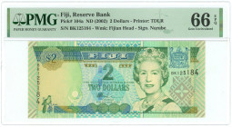 Fiji 2 Dollars 2002 (ND) PMG 66 EPQ Gem UNC