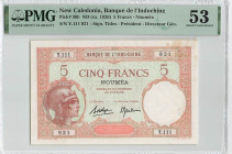 New Caledonia 5 Francs 1926 (ND) PMG 53