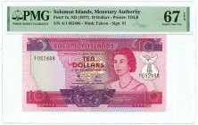 Solomon Islands 10 Dollars 1977 (ND) PMG 67 EPQ Superb Gem UNC