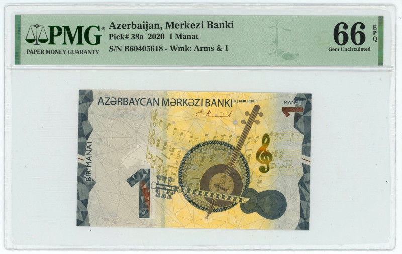 Azerbaijan 1 Manat 2020 PMG 66 EPQ Gem UNC

P# 38a, N# 250603; # B 60405618