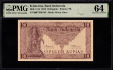 Indonesia 10 Rupiah 1952 PMG 64