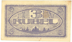 Russia - East Siberia Irkutsk 3 Roubles 1919 Camp Money