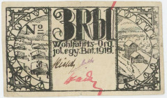 Russia - East Siberia Batareinaya 3 Roubles 1919 Camp Money