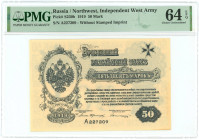 Russia - Northwest 50 Mark 1919 PMG 64 EPQ Choice UNC