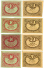 Russia 4 x 20 & 4 x 40 Roubles 1917 (ND)