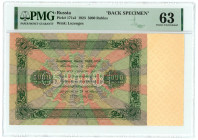 Russia - USSR 5000 Roubles 1923 Back Specimen PMG 63 Choice UNC