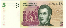 Argentina 5 Pesos 2003 (ND) Replacement