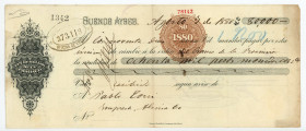 Argentina Banco de la Provincia de Buenos Aires Bill of Exchange for $80,000 1880