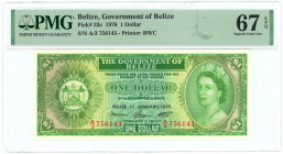 Belize 1 Dollar 1976 PMG 67 EPQ Superb Gem UNC