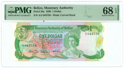 Belize 1 Dollar 1980 PMG 68 EPQ Superb Gem UNC