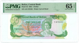 Belize 1 Dollar 1983 PMG 65 EPQ Gem UNC