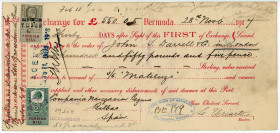 Bermuda Bank of Bermuda Bill of Exchange for £550.0.5  1917