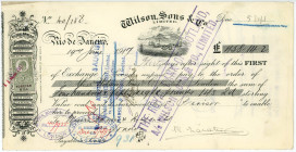 Brazil Wilson, Sons & Co Rio de Janeiro Bill of Exchange for £458.14.2 1918