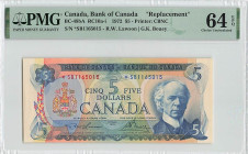 Canada 5 Dollars 1972 Replacement PMG 64 EPQ