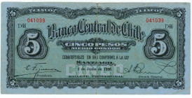 Chile 5 Pesos 1930