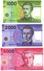 Chile 1000 - 2000 - 5000 Pesos 2015 - 2020