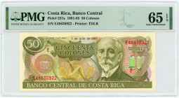 Costa Rica 50 Colones 1991 - 1993 PMG 65 EPQ Gem UNC