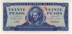 Cuba Banco Nacional de Cuba 20 Peso Specimen 1965