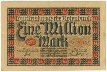 Germany - Weimar Republic Württembergische Notenbank 1 Million Mark 1923