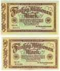 Germany - Weimar Republic Deutsche Reichsbahn 2 x 50000000 Mark 1923