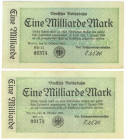 Germany - Weimar Republic Deutsche Reichsbahn 1000000000 Mark 1923
