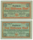 Germany - Weimar Republic Reichsbahndirektion Dresden 2 x 3000000 Mark 1923