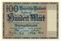 Germany - Weimar Republic Bavaria Bayerische Notenbank 100 Mark 1922 Notgeld