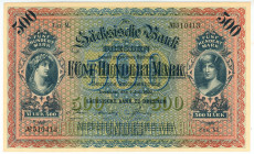 Germany - Weimar Republic Saxony Dresden 500 Mark 1922