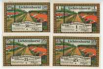 Germany - Weimar Republic Lichtenhorst POW Camp 25 - 50 - 75 Pfennig - 1 Mark 1914 - 1920