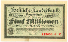 Germany - Weimar Republic Hessische Landesbank 5 Millionen Mark 1923