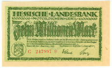 Germany - Weimar Republic Hessische Landesbank 10 Millionen Mark 1923