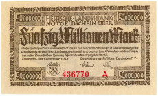 Germany - Weimar Republic Hessische Landesbank 50 Millionen Mark 1923