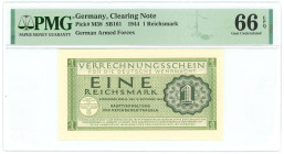 Germany - Third Reich 1 Reichsmark 1944 PMG 66 EPQ Gem UNC